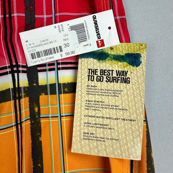 Quiksilver Men’s 30 Cypher Wonderland Board Shorts Stretch Cargo Plaid - Picture 8 of 10